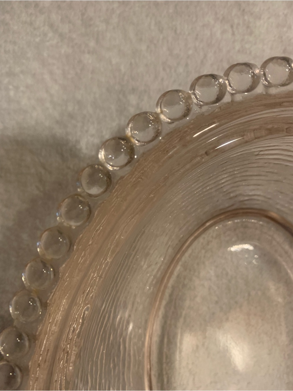 Vintage Indiana Glass HON Hen on nest BASE ONLY light pink beaded rim - Picture 8 of 10